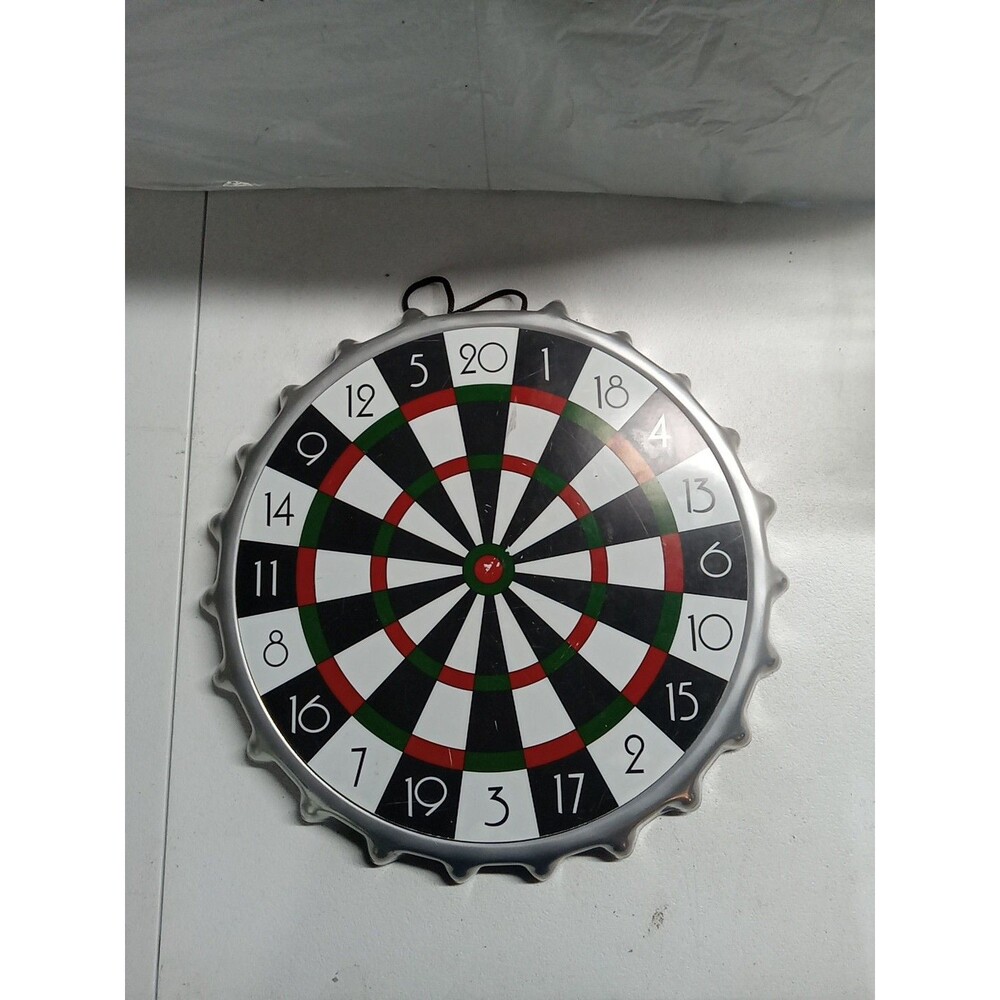 Wembley Magnetic Bottle Cap Dartboard Game - 10 Bottle Cap Darts - Hanging Only
